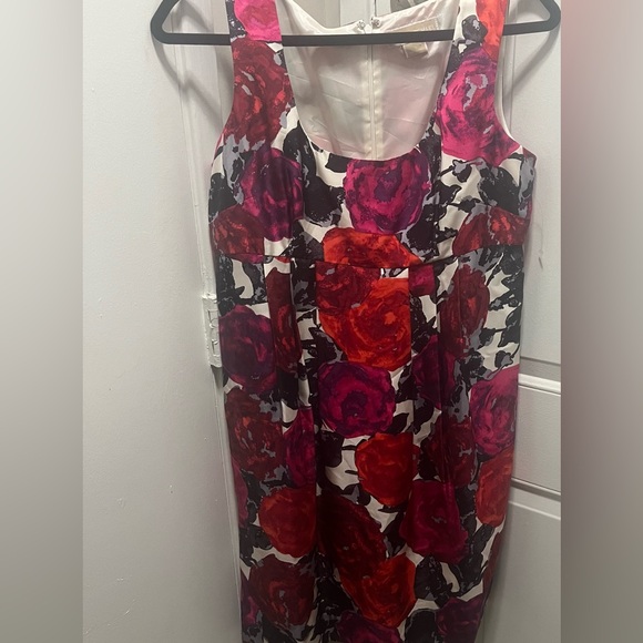 Michael Kors Red and Pink Floral Midi Dress - Picture 1 of 7